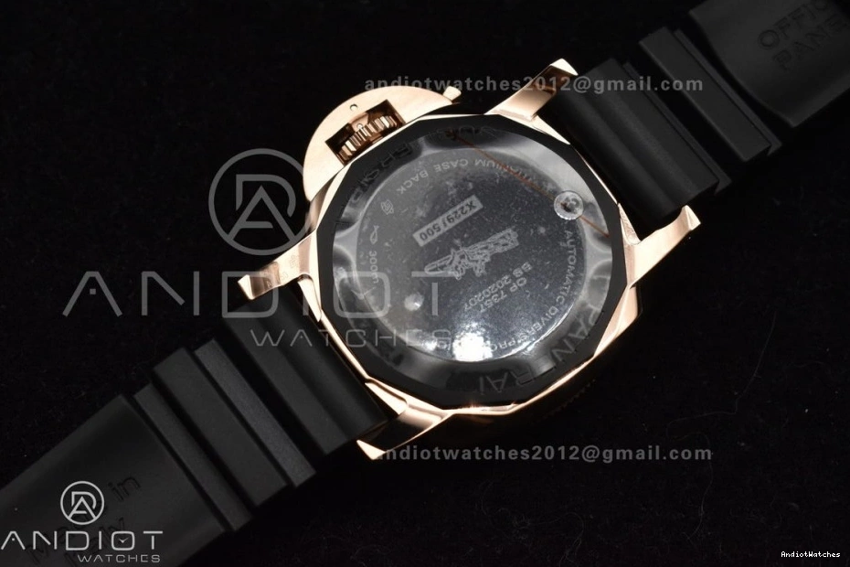 on Best Dial Black P 992 PAM2164 Strap 42mm Submersible Edition Black Rubber VSF WrinkleFree 0211